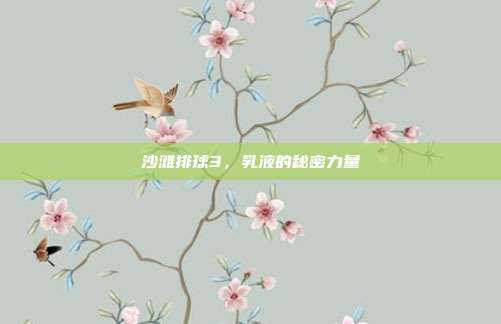沙滩排球3,乳液的秘密力量