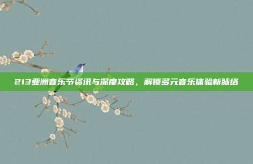 213亚洲音乐节资讯与深度攻略,解锁多元音乐体验新脉络