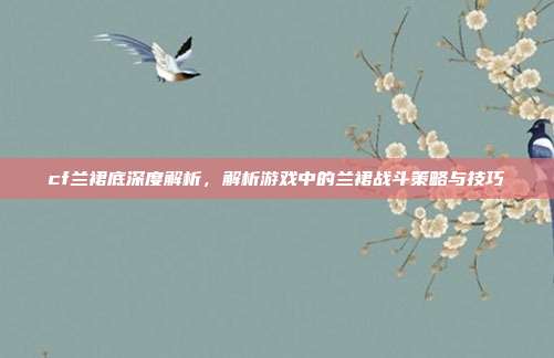 cf兰裙底深度解析,解析游戏中的兰裙战斗策略与技巧