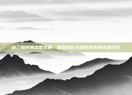剑三和尚输出宏详解,精准输出与团队协作的关键技巧