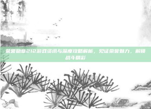 荣誉勋章212游戏资讯与深度攻略解析,见证荣誉魅力,解锁战斗精彩