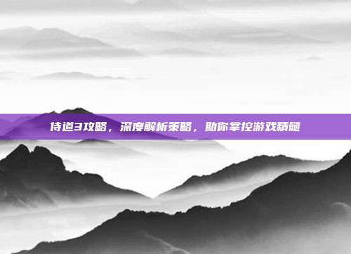 侍道3攻略,深度解析策略,助你掌控游戏精髓