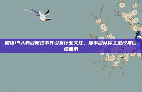剧组15人新冠阳性事件引发行业关注,涉事团队停工整改与后续启示