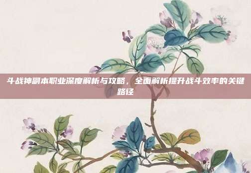斗战神副本职业深度解析与攻略，全面解析提升战斗效率的关键路径