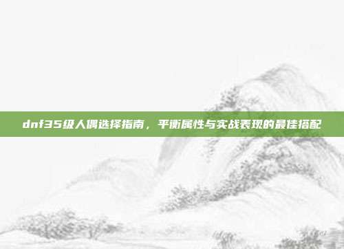 dnf35级人偶选择指南，平衡属性与实战表现的最佳搭配