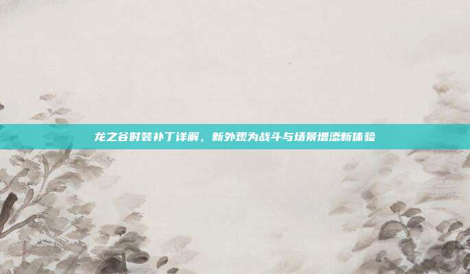 龙之谷时装补丁详解,新外观为战斗与场景增添新体验