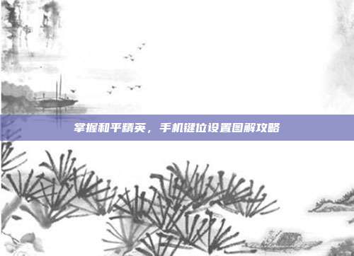 掌握和平精英，手机键位设置图解攻略