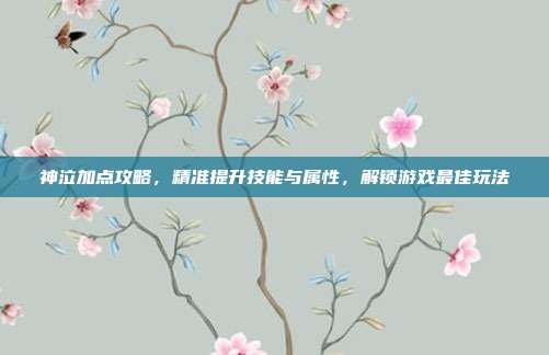神泣加点攻略，精准提升技能与属性，解锁游戏最佳玩法