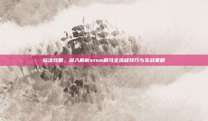 玩法攻略,深入解析stsm刷马全流程技巧与实战策略