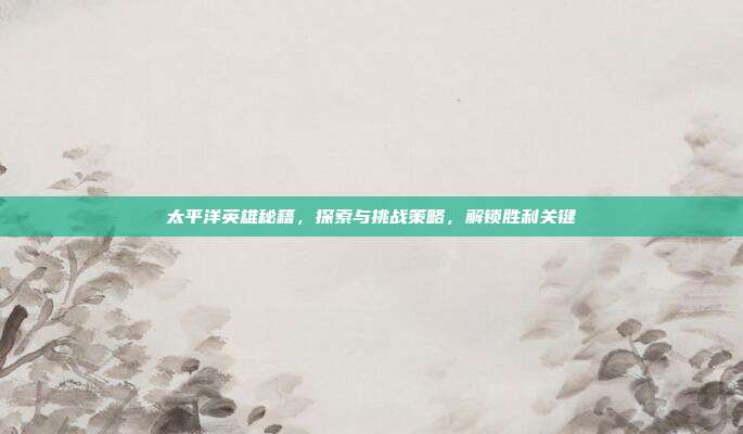 太平洋英雄秘籍,探索与挑战策略,解锁胜利关键