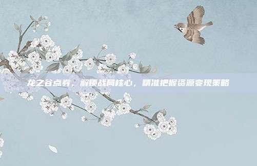 龙之谷点券，解锁战局核心，精准把握资源变现策略