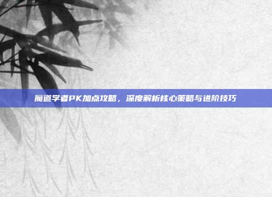魔道学者PK加点攻略，深度解析核心策略与进阶技巧