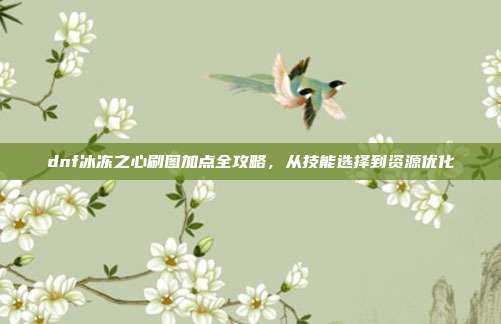 dnf冰冻之心刷图加点全攻略,从技能选择到资源优化