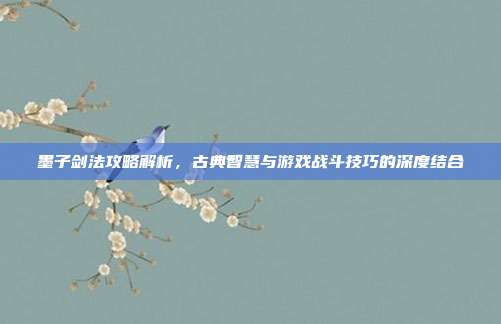 墨子剑法攻略解析,古典智慧与游戏战斗技巧的深度结合