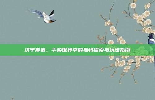济宁传奇，手游世界中的独特探索与玩法指南