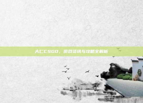 大仁CSGO,游戏资讯与攻略全解析