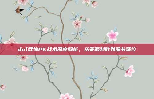 dnf武神PK战术深度解析，从策略制胜到细节精控