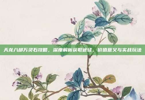 天龙八部万灵石攻略,深度解析获取途径、价值意义与实战玩法