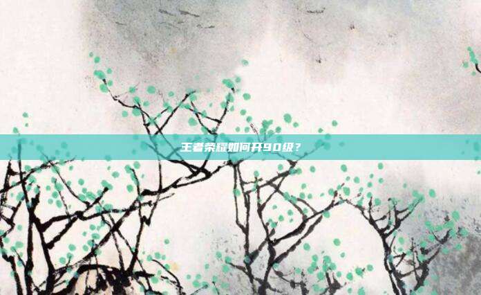 王者荣耀如何开90级？