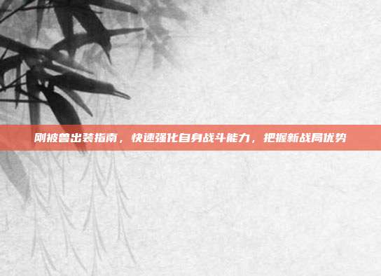 刚被兽出装指南，快速强化自身战斗能力，把握新战局优势