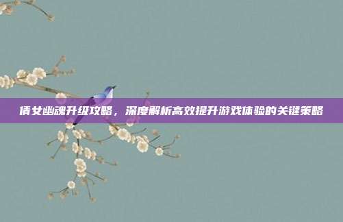 倩女幽魂升级攻略,深度解析高效提升游戏体验的关键策略