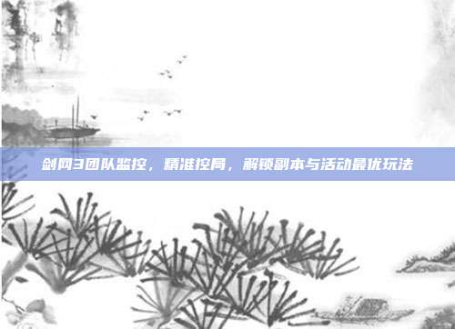 剑网3团队监控,精准控局,解锁副本与活动最优玩法