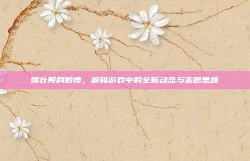 姚壮宪的微博,解码游戏中的全新动态与策略思路