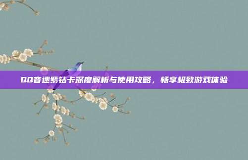 QQ音速紫钻卡深度解析与使用攻略,畅享极致游戏体验