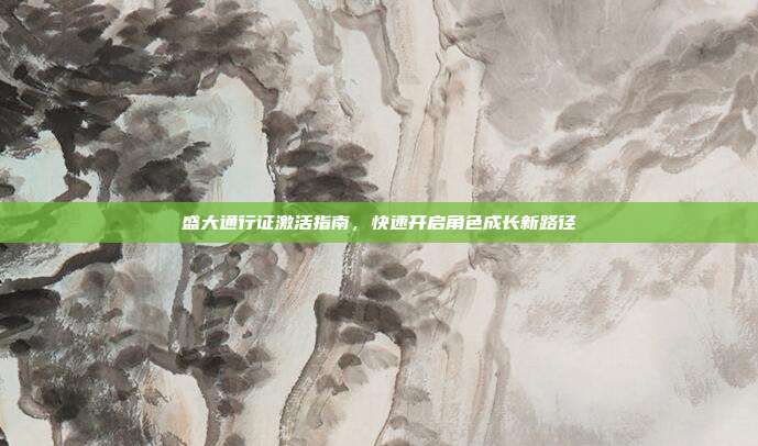 盛大通行证激活指南,快速开启角色成长新路径