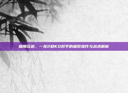 极限压迫,一龙2秒KO对手的极致操作与战术解析