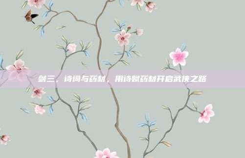 剑三,诗词与药材,用诗赋药材开启武侠之路