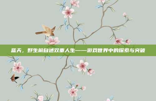 蓝天，野生前自述双重人生——游戏世界中的探索与突破