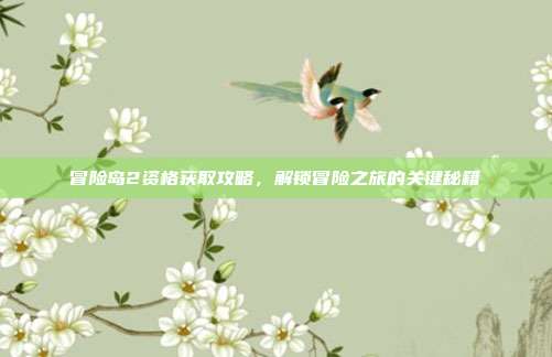 冒险岛2资格获取攻略,解锁冒险之旅的关键秘籍