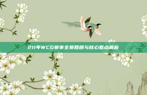 211年WCG赛事全景回顾与核心看点解析