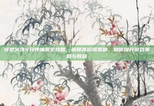 穿越火线9分钟抽奖全攻略,解锁高价值奖励,助你提升游戏策略与收益