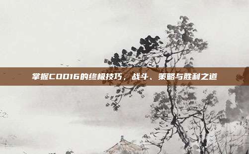掌握COD16的终极技巧，战斗、策略与胜利之道