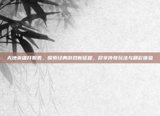 天地英雄开服表,探索经典游戏新征程,尽享传奇玩法与精彩体验