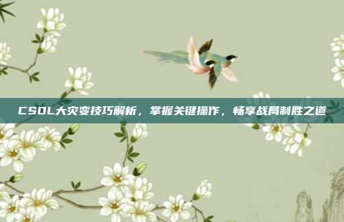 CSOL大灾变技巧解析，掌握关键操作，畅享战局制胜之道