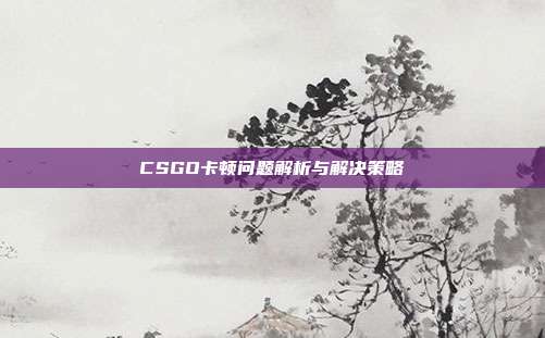 CSGO卡顿问题解析与解决策略
