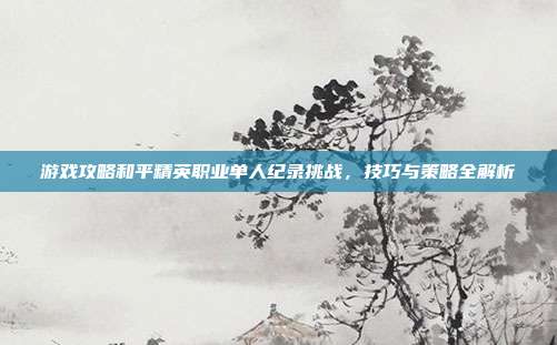 游戏攻略和平精英职业单人纪录挑战,技巧与策略全解析