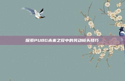 探索PUBG未来之役中的晃动镜头技巧
