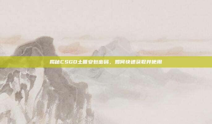 揭秘CSGO土匪安包密码，如何快速获取并使用