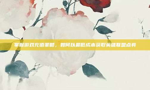 掌握游戏充值策略，如何以最低成本获取英雄联盟点券