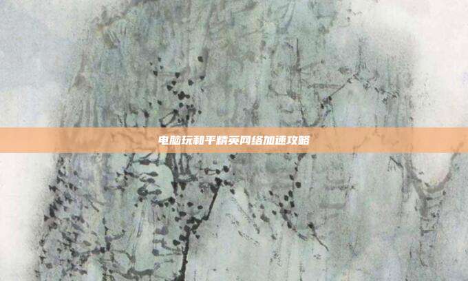 电脑玩和平精英网络加速攻略