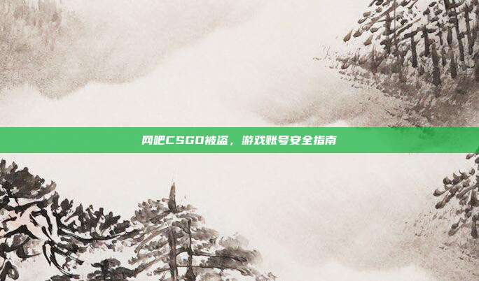 网吧CSGO被盗,游戏账号安全指南