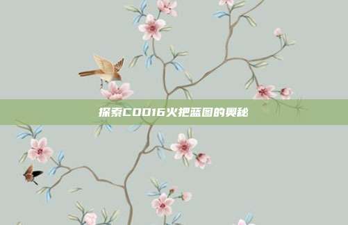 探索COD16火把蓝图的奥秘