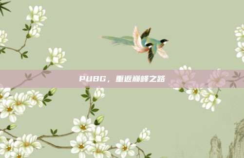 PUBG,重返巅峰之路
