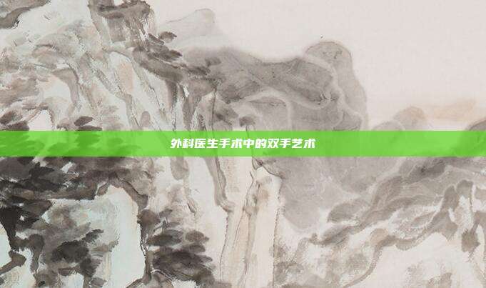 外科医生手术中的双手艺术
