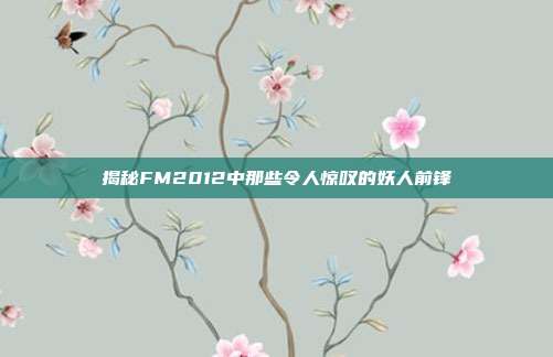 揭秘FM2012中那些令人惊叹的妖人前锋