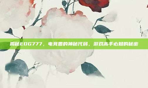 揭秘EDG777,电竞圈的神秘代码,游戏高手必知的秘密